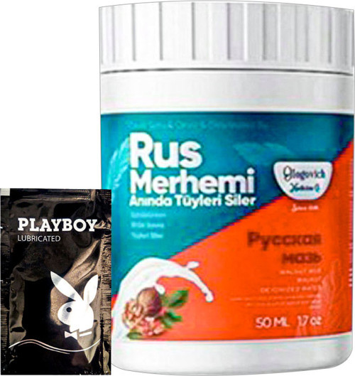 Playboy Turquoise Ceviz & Ceviz Sütü Rus Merhemi 50 ml Tüylere Krem + Yanında Jel