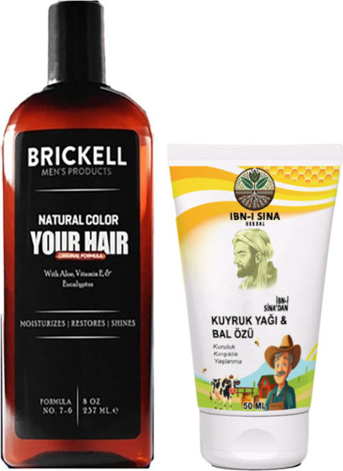 Brickell Saç Sakal Ton Şampuanı + Ibn-I Sina Kuyruk Yağlı Bal Özlü Bay Bayan Yüzkremi 50ML