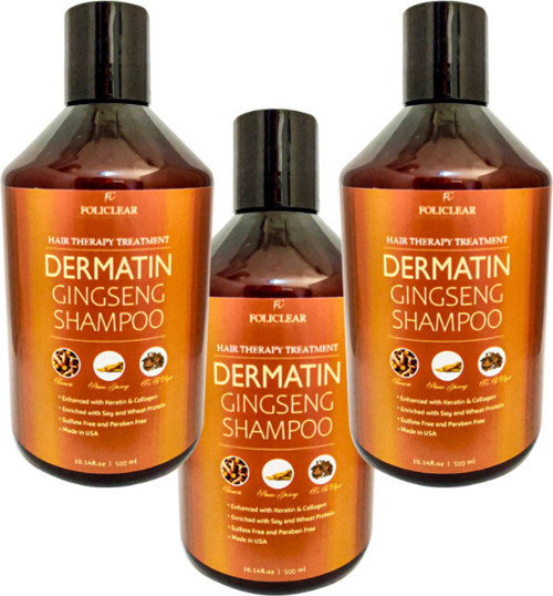 Policlear Dermatin Shampoo Ginsengli Özel Bakım Şampuanı 500 ml x 3 adet