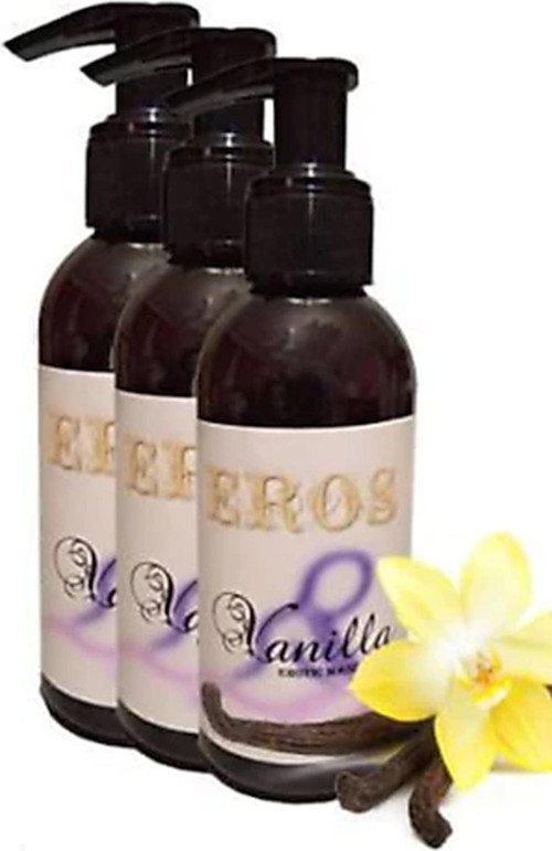 Eros Hologramlı Vanilla Massage Oil 120 Ml Vanilya Kokulu Masaj Yağı 3 Adet