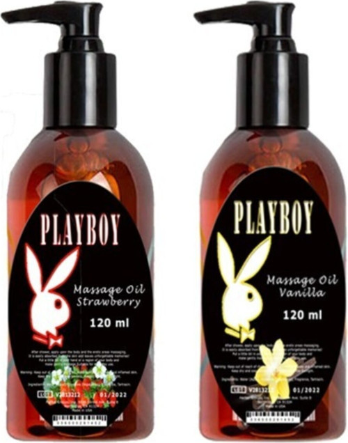 Playboy Massage Oil Strawberry And Vanilla Fragrances 120 ml Çilek ve Vanilya Kokulu Vücut Masaj Ya