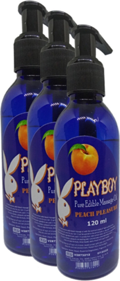 Playboy Pure Edible Massage Oil 120ml Şeftali Aromalı Masaj Yağı 3 Adet