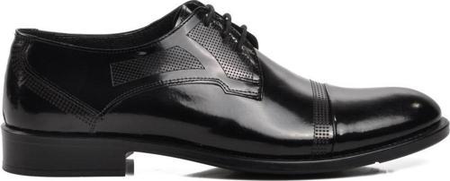 L0501 Siyah Rugan Hakiki Deri Erkek Klasik Ayakkabı