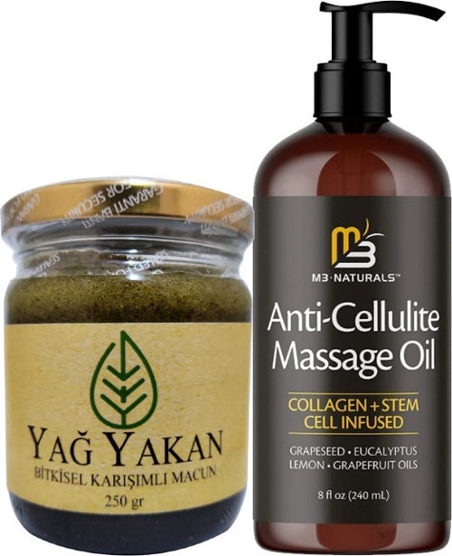 Anti-Cellulite Massage Oil 240 ml Masaj Yağı + Yağyakan Macunu 250 gr