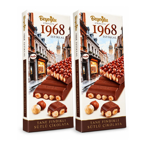 1968 İstiklal Tane Fındıklı Sütlü Çikolata 95 gr x 2 Adet