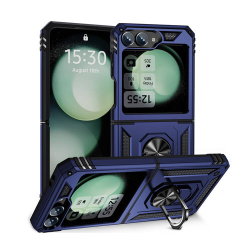 Galaxy Z Flip 6 Kılıf Kamera Koruyucu Manyetik Standlı Tank Koruma
