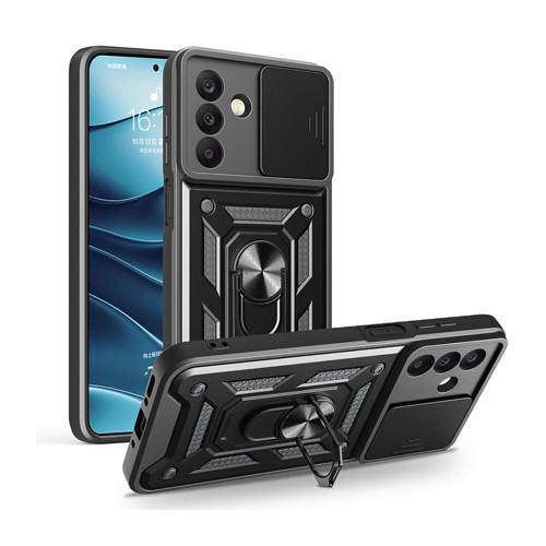 Galaxy A17 Kılıf Sürgülü Kamera Koruyucu Manyetik Standlı Tank Koruma