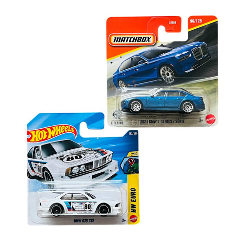 2 Araç Set - BMW 635 CSi - Beyaz & Matchbox 2024 BMW 7-Series - Mavi (1/64) JJK00 - JHN98
