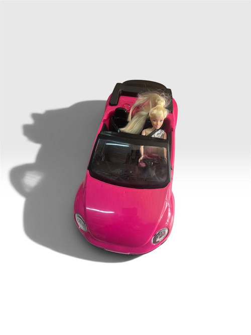 Bebekli Pembe Cabrio Oyuncak Araba (40Cm)