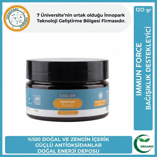 Bidoze Immun Force Bağışıklık Güçlendirici Doğal Karışım 120 Gr. | Propolis, Arı Sütü, Kara Mürver
