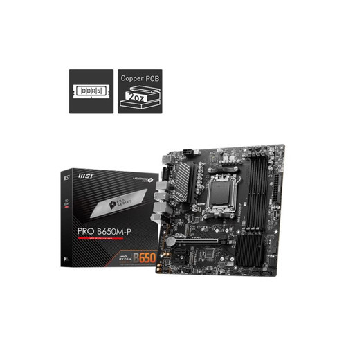 PRO B650M-P DDR5 6000MHZ(OC) 1XVGA 1XHDMI 1XDP 2XM.2 USB 3.2 MATX AM5 (AMD AM5 9000/8000/7000 SE