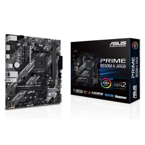 PRIME B550M-K ARGB DDR4 5100MHZ 1XHDMI 1XDP 2XM.2 USB 3.2 MATX AM4 (AMD AM4 5000/4000G/3000 SER