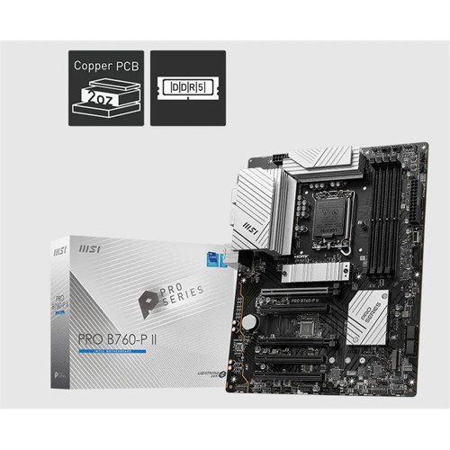 PRO B760-P II DDR5 7200MHZ 1XHDMI 1XDP 2XM.2 USB 3.2 ATX 1700P (12. / 13. VE 14. NESİL İŞLEMCİ U