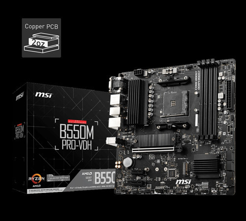B550M PRO-VDH DDR4 4400MHZ 1XVGA 1XHDMI 1XDP 2XM.2 USB 3.2 MATX AM4 (AMD 5000/4000G/3000 SERİLER