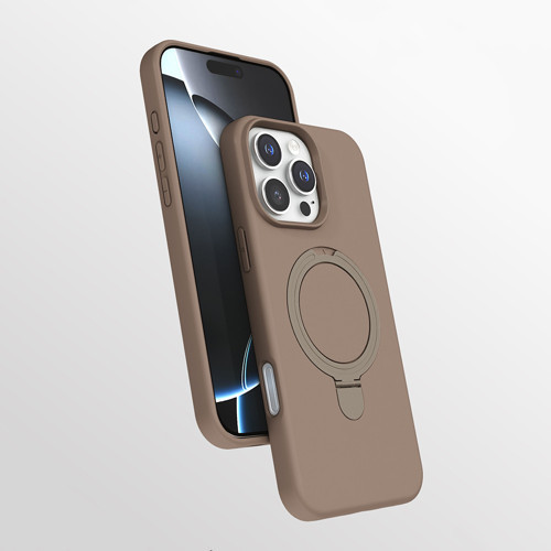 iPhone 16 Pro Kılıf 360 Derece Döner Standlı MagSafe Kamera Lens Korumalı Silikon