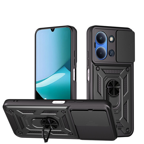 Xiaomi Redmi 15C Kılıf Sürgülü Kamera Koruyucu Manyetik Standlı Tank Koruma