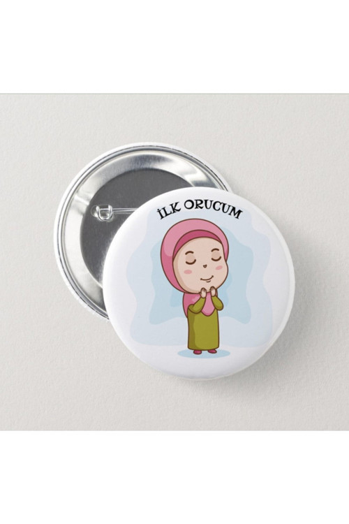 Ilk Orucum Kız - Çocuk Iğneli Rozet - 2 Adet