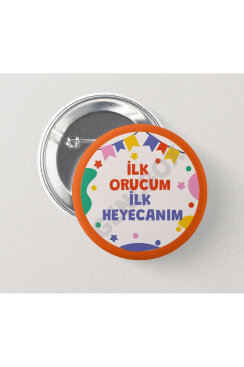 İlk Orucum İlk Heyecanım -Turuncu Çocuk İğneli Rozet (20 ADET)