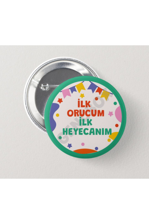İlk Orucum İlk Heyecanım -Yeşil Çocuk İğneli Rozet (20 ADET)