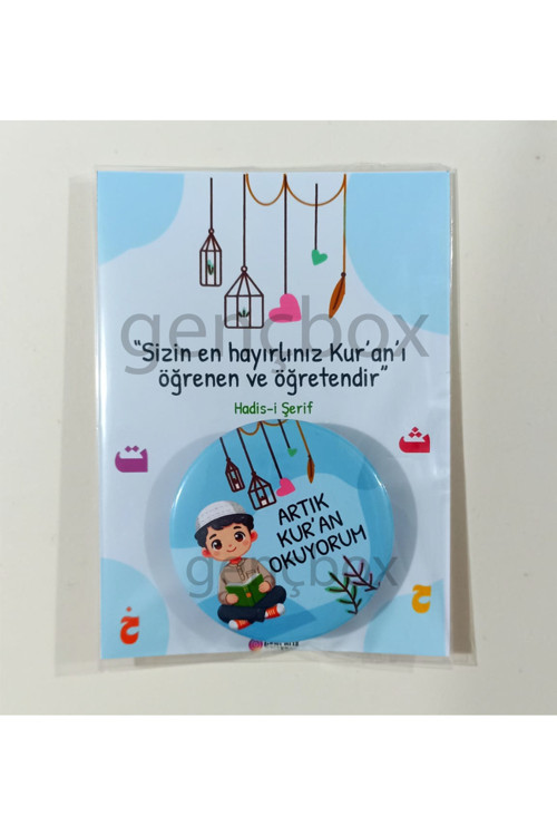 Artık Kur'an Okuyorum - Erkek Çocuk Kartlı Paket (20 ADET-MAVİ RENK)