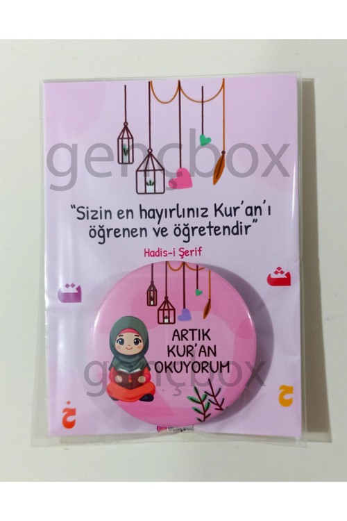 Artık Kur'an Okuyorum - Kız Çocuk Kartlı Paket (20 ADET-PEMBE RENK)