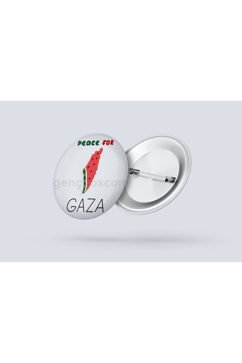 Peace For Gaza - İğneli Rozet (Gri 20 ADET)