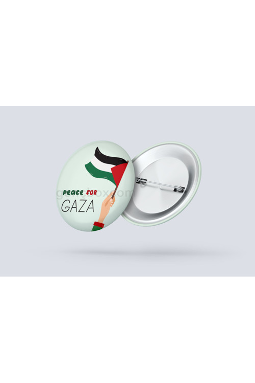 Peace For Gaza - İğneli Rozet (Yeşil 20 ADET)