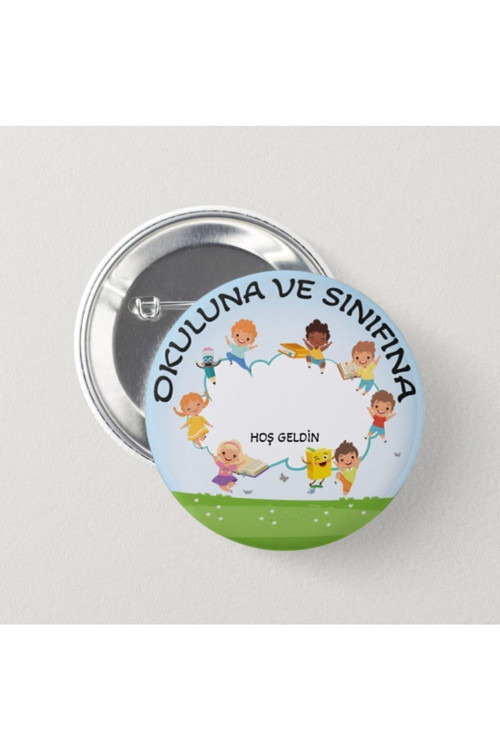 Okuluna Ve Sınıfına Hoşgeldin (20 ADET) - Öğrenci Iğneli Rozet