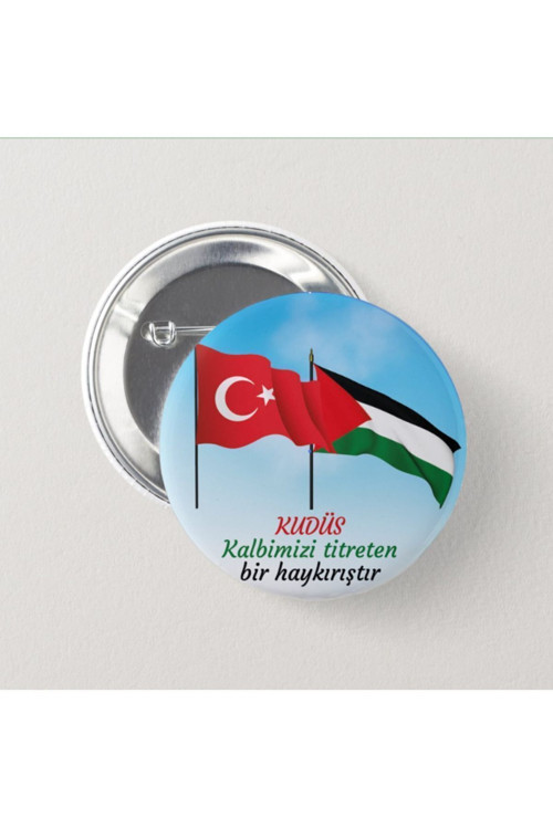 Filistin Kudüs Bayrakları - İğneli Rozet (2 ADET)