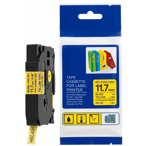 HSC631 Isıyla Büzüşen Kablo Tanımlama Borusu 11,7mm Sarı Heat Shrink tube