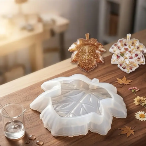 Epoksi Silikon Kalıp 3D Ağaç Yaprağı Modeli Tabak Kalıbı 13.5x15.2 CM