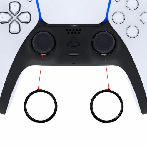 PS5 DualSense Analog Halka Yüzük PlayStation 5 Kol Accent Ring Dekoratif Yedek Parça 2 Adet Siyah