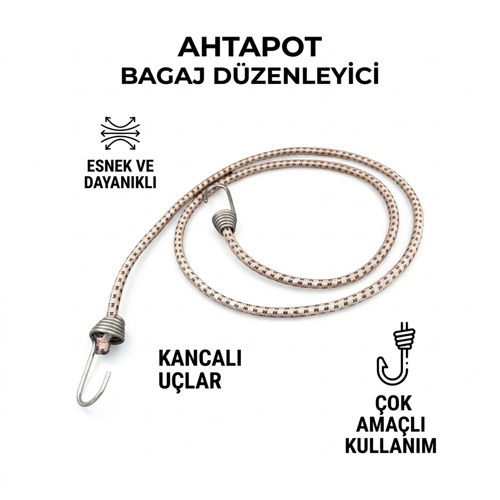 Kancalı Elastik Bagaj Lastiği – Pratik Eşya Sabitleme ve Bagaj Düzenleme Çözümü