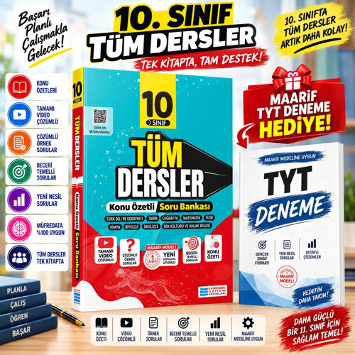 EVRENSEL İLETİŞİM YAYINLARI 2027 MAARİF MODEL 10.SINIF TÜM DERSLER SORU BANKASI-TYT MAARİF DENEME HEDİYELİ!!
