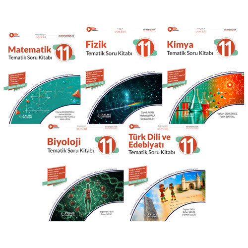 Palme 2027 11. Sınıf Matematik + Fizik + Kimya + Biyoloji + Türk Dili Ve Edebiyatı Joker Tematik Soru Seti 5 Kitap Maari