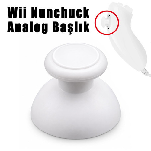 Wii Nunchuck Analog Başlık Topuz Yedek Parça Beyaz 1 Adet