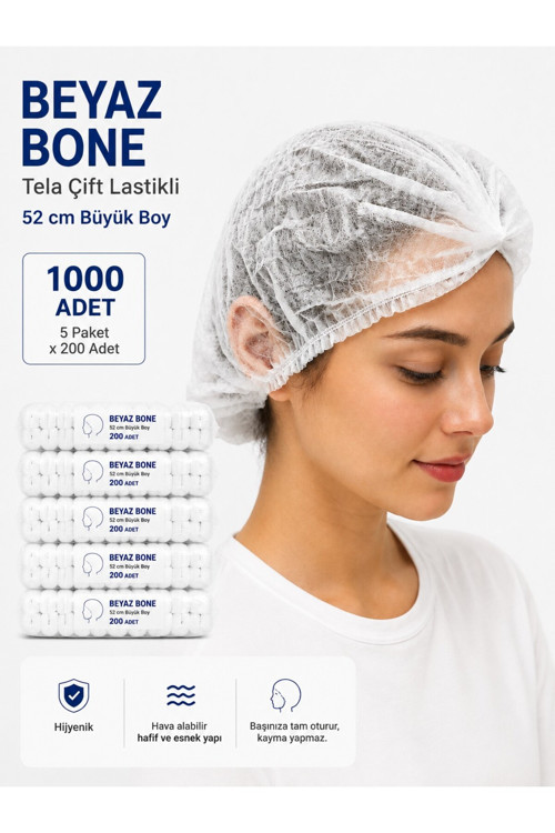 Beyaz Bone Büyük Boy – 5 Paket x 200 Adet – Toplam 1000 Adet