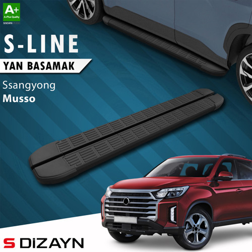 Ssangyong Musso S-Line Siyah Yan Basamak 213 Cm 2018-2026 A+ Kalite
