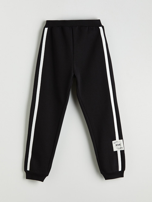LCW Kids Siyah Beli Lastikli Kız Çocuk Jogger Eşofman Altı