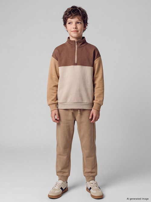 LCW Kids Kahverengi Erkek Çocuk Kalın Jogger Eşofman Altı