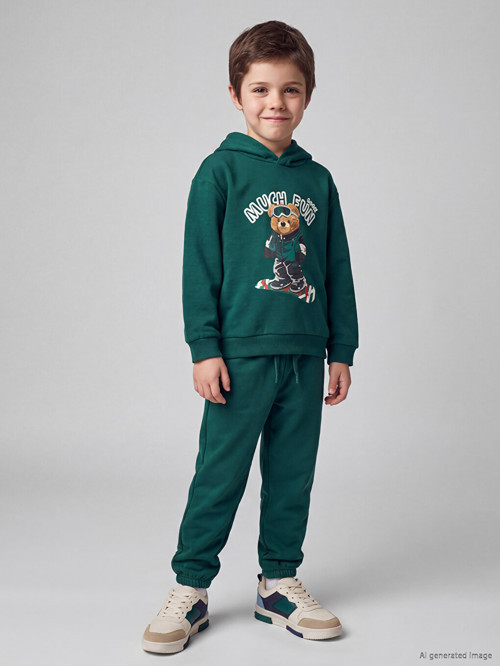 LCW Kids Yeşil Baskılı Erkek Çocuk Eşofman Takım