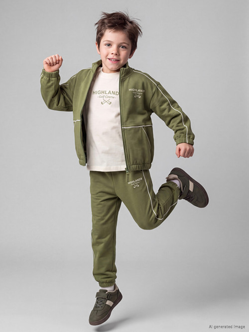 LCW Kids Haki Baskılı Erkek Çocuk 3'lü Takım