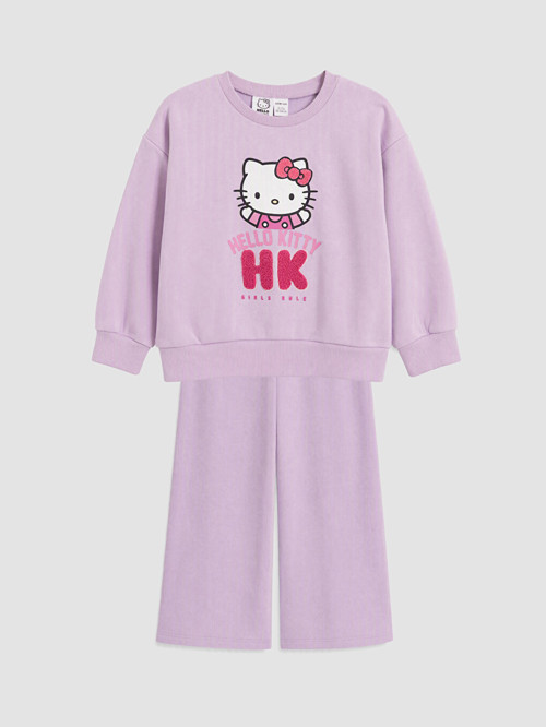 LCW Kids Lila Hello Kitty Baskılı Kız Çocuk Eşofman Takım