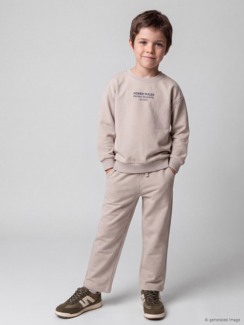 LCW Kids Gri Erkek Çocuk Baskılı Eşofman Takımı