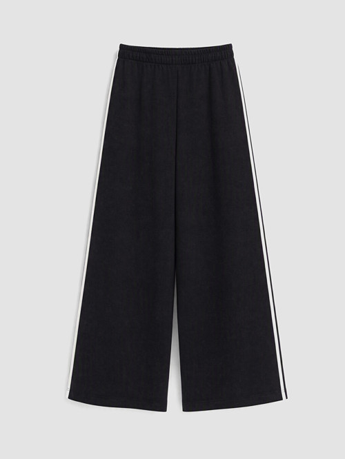 LC WAIKIKI Siyah Şeritli Kız Çocuk Eşofman Altı