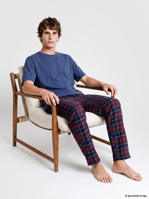 LC WAIKIKI Kırmızı Regular Fit Ekose Erkek Pijama Altı