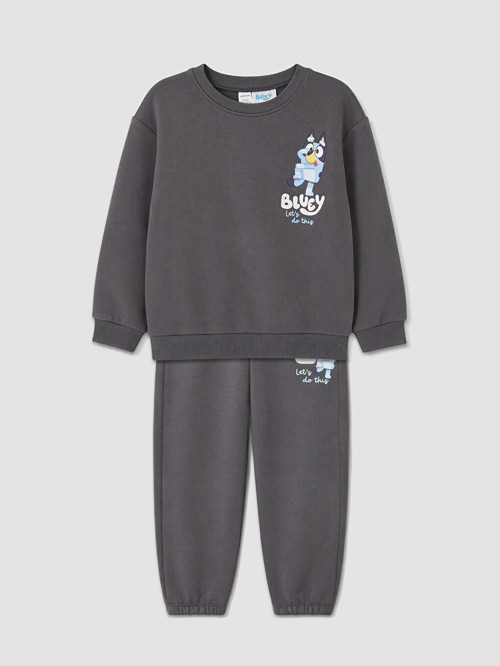 LCW Kids Antrasit Bluey Baskılı Erkek Çocuk Eşofman Takım