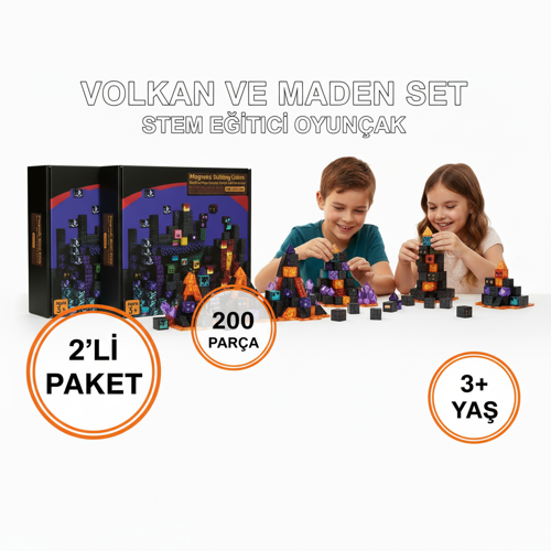 Volkan ve Maden Set – 2'li Paket (200 Parça)