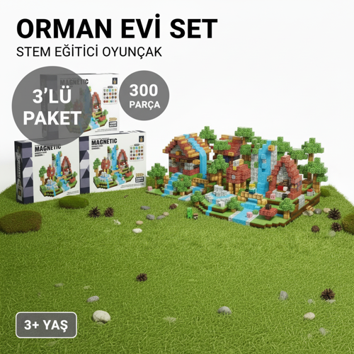 Orman Evi Set – 3'lü Paket (300 Parça)