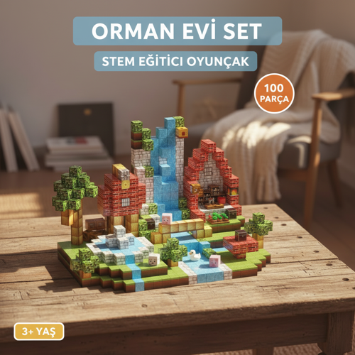 Orman Evi Manyetik Blok Seti – 100 Parça